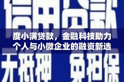 员山度小满贷款，金融科技助力个人与小微企业的融资新选择