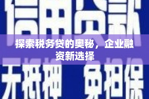 员山探索税务贷的奥秘，企业融资新选择