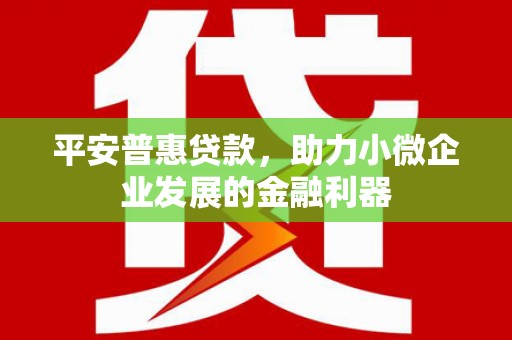 员山平安普惠贷款，助力小微企业发展的金融利器
